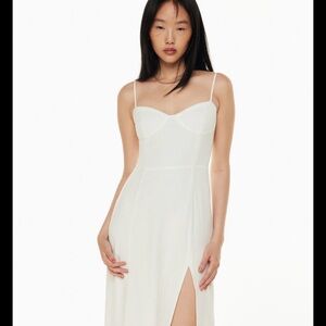 Aritzia Sunday best Cream Slip Dress with Thigh Slit
